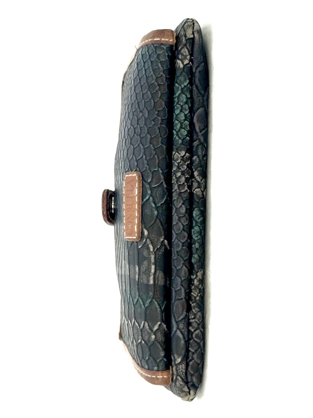Consuela “Rattler” Snake-Embossed Leather Wallet with Brown Trim - Picture 10 of 11